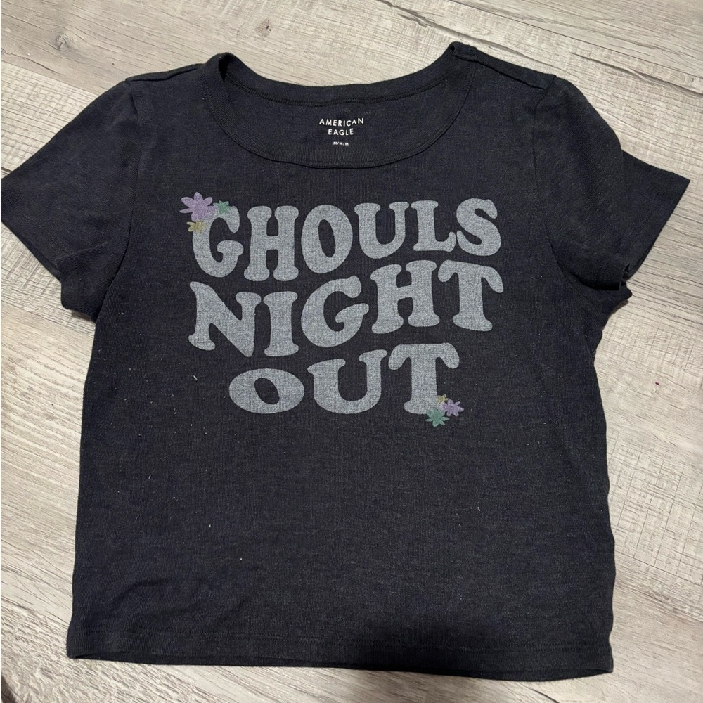American Eagle Outfitters Kids Dark Gray 'Ghouls Night Out' Tee